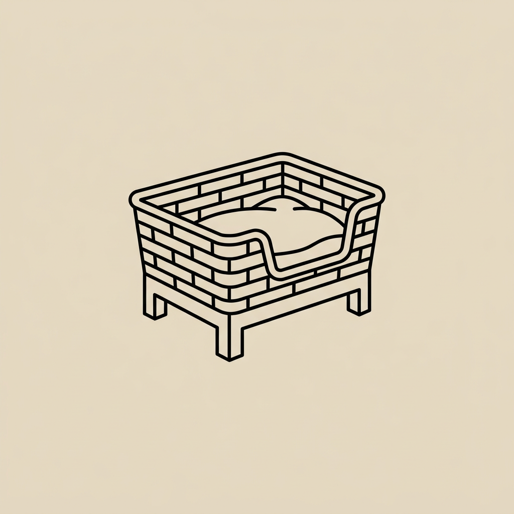 Panier DEBLOND en bois tressé et lin, pensé comme une pièce de mobilier